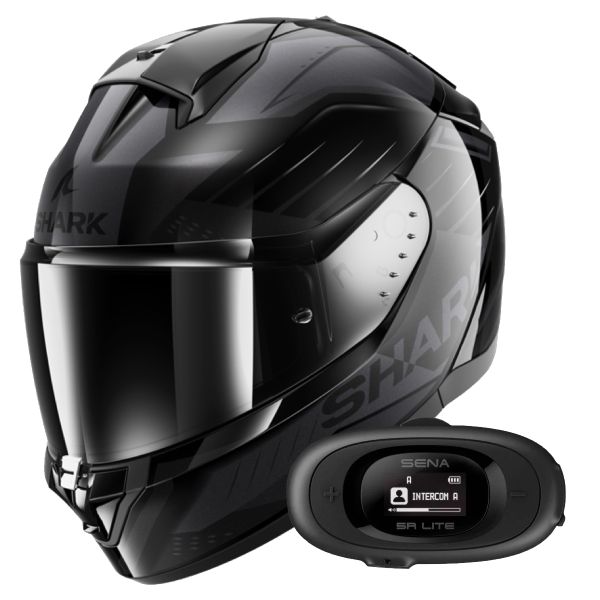 Full Face Shark Ridill 2 Bersek KAA + Kit Bluetooth 5R Lite
