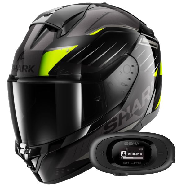 Full Face Shark Ridill 2 Bersek KGA + Kit Bluetooth 5R Lite