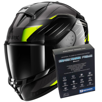 Full Face Shark Ridill 2 Bersek KGA + Kit Bluetooth Sharktooth Prime