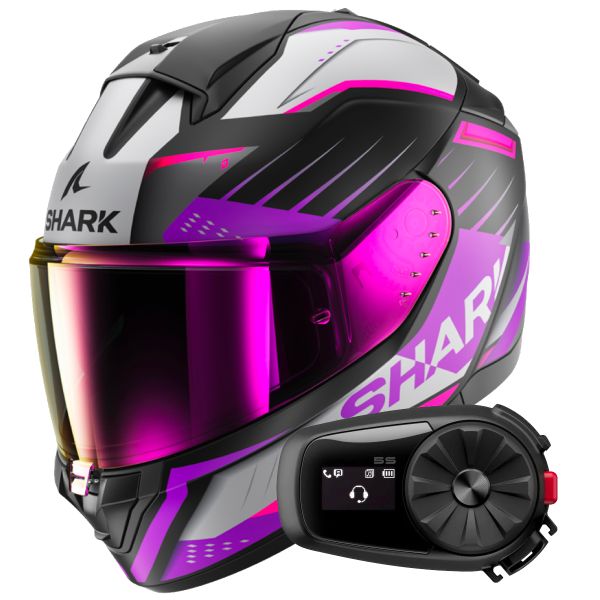 Full Face Shark Ridill 2 Bersek Mat KVV + Kit Bluetooth 5S