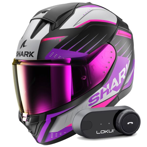 Full Face Shark Ridill 2 Bersek Mat KVV + Kit Bluetooth Lokui K30