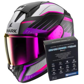 Full Face Shark Ridill 2 Bersek Mat KVV + Kit Bluetooth Sharktooth Prime