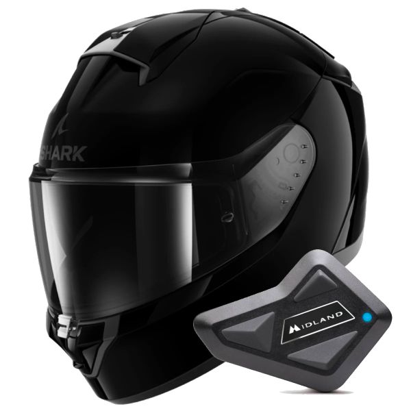 Full Face Shark Ridill 2 Blank BLK + Kit Bluetooth BT Mini Full Face Shark Ridill 2 Blank BLK + Kit Bluetooth BT Mini