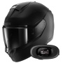Casque Full Face Shark Ridill 2 Blank Mat KMA + Kit Bluetooth 5R Lite