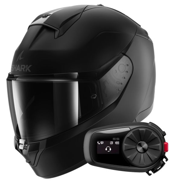 Full Face Shark Ridill 2 Blank Mat KMA + Kit Bluetooth 5S Full Face Shark Ridill 2 Blank Mat KMA + Kit Bluetooth 5S