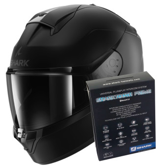 Full Face Shark Ridill 2 Blank Mat KMA + Kit Bluetooth Sharktooth Prime