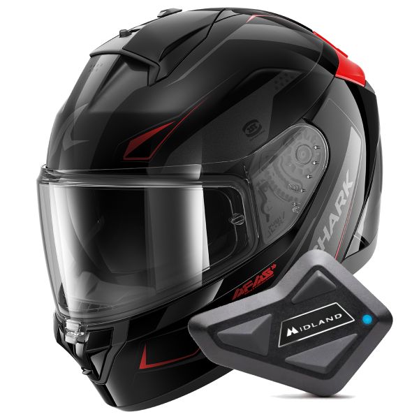 Full Face Shark Ridill 2 Mekarium KAR + Kit Bluetooth BT Mini