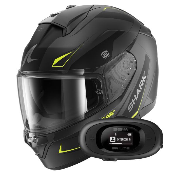 Full Face Shark Ridill 2 Mekarium Mat AAY + Kit bluetooth 5R Lite Solo