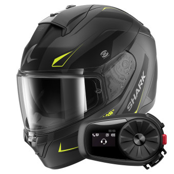 Full Face Shark Ridill 2 Mekarium Mat AAY + Kit Bluetooth 5S Solo