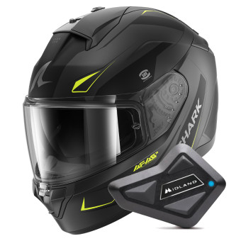 Full Face Shark Ridill 2 Mekarium Mat AAY + Kit Bluetooth BT Mini