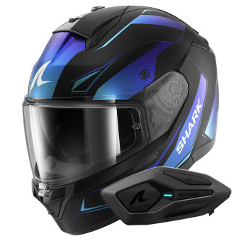 Full Face Shark Ridill 2 Mekarium Mat KBB + Kit Bluetooth Sena for Shark Solo