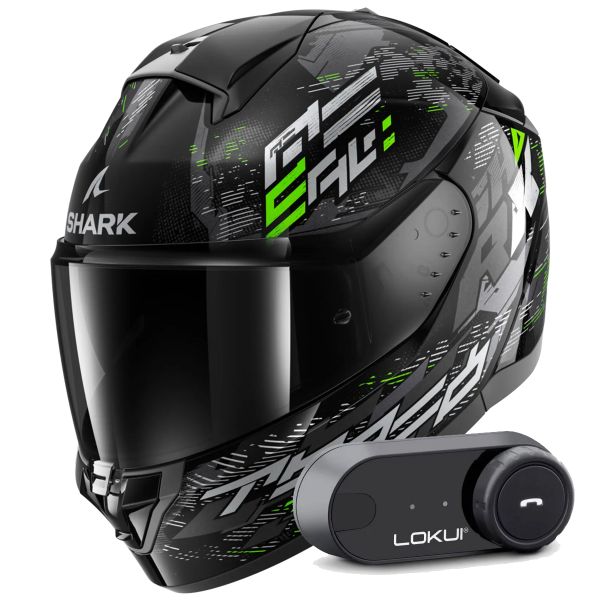 Full Face Shark Ridill 2 Molokai KSG + Kit Bluetooth Lokui K30