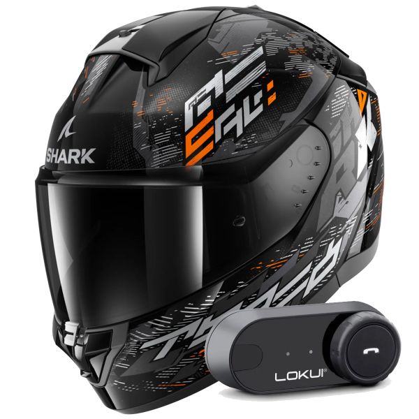 Full Face Shark Ridill 2 Molokai KSO + Kit Bluetooth Lokui K30