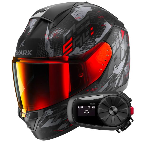 Full Face Shark Ridill 2 Molokai Mat KAR + Kit Bluetooth 5S Solo Full Face Shark Ridill 2 Molokai Mat KAR + Kit Bluetooth 5S Solo