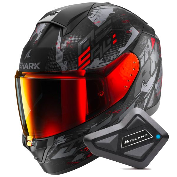 Full Face Shark Ridill 2 Molokai Mat KAR + Kit Bluetooth BT Mini Full Face Shark Ridill 2 Molokai Mat KAR + Kit Bluetooth BT Mini