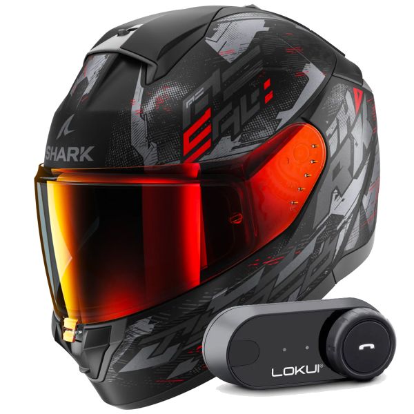 Full Face Shark Ridill 2 Molokai Mat KAR + Kit Bluetooth Lokui K30 Full Face Shark Ridill 2 Molokai Mat KAR + Kit Bluetooth Lokui K30