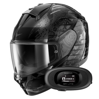 Full Face Shark Ridill 2 Reptaia KAS + Kit bluetooth 5R Lite Solo