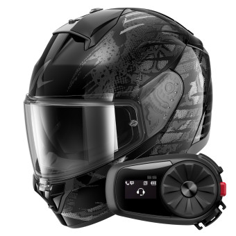 Full Face Shark Ridill 2 Reptaia KAS + Kit Bluetooth 5S Solo