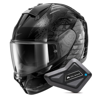 Full Face Shark Ridill 2 Reptaia KAS + Kit Bluetooth BT Mini