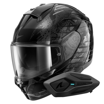 Full Face Shark Ridill 2 Reptaia KAS + Kit Bluetooth Sena for Shark Solo