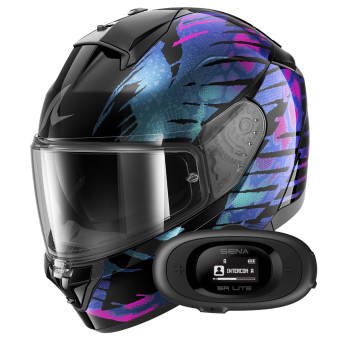 Full Face Shark Ridill 2 Reptaia KVX + Kit bluetooth 5R Lite Solo