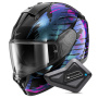 Casque Full Face Shark Ridill 2 Reptaia KVX + Kit Bluetooth BT Mini