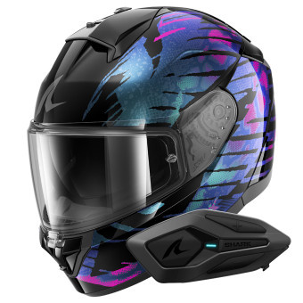 Full Face Shark Ridill 2 Reptaia KVX + Kit Bluetooth Sena for Shark Solo