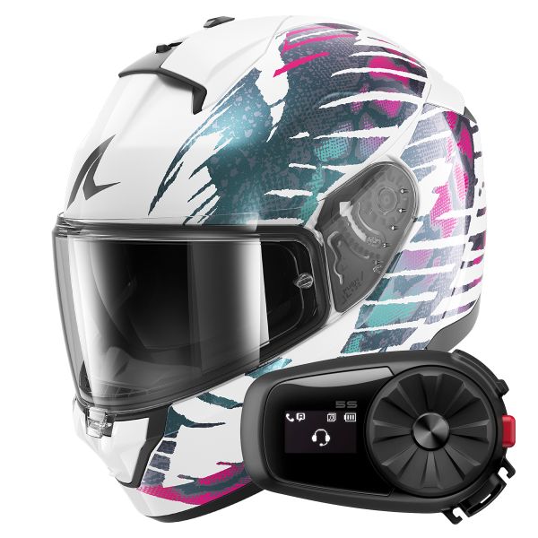 Full Face Shark Ridill 2 Reptaia WVX + Kit Bluetooth 5S Solo