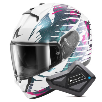 Full Face Shark Ridill 2 Reptaia WVX + Kit Bluetooth BT Mini