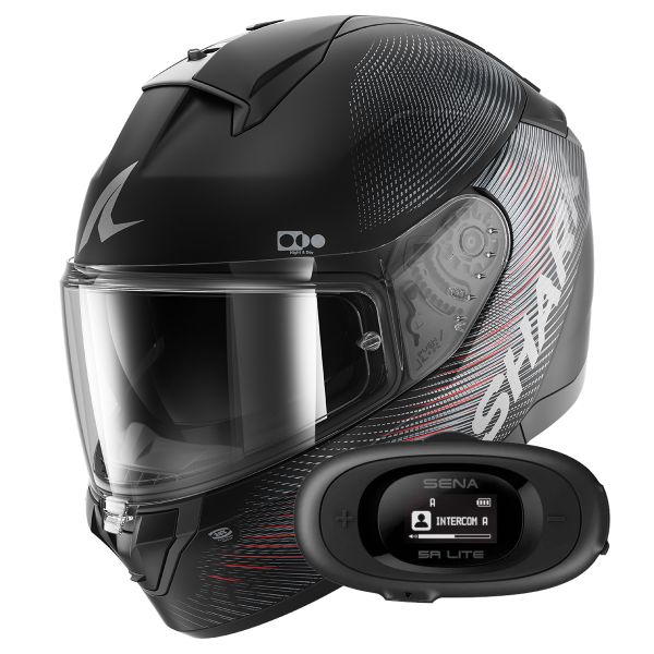 Full Face Shark Ridill 2 SP Lyne Mat KAA + Kit bluetooth 5R Lite Solo