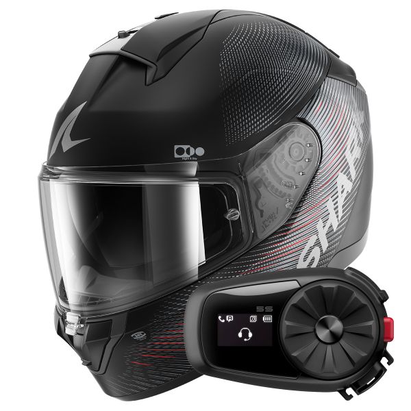 Full Face Shark Ridill 2 SP Lyne Mat KAA + Kit Bluetooth 5S Solo