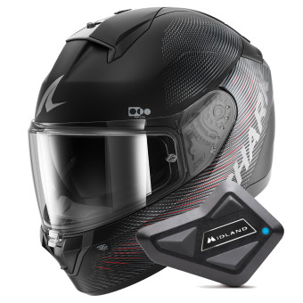 Full Face Shark Ridill 2 SP Lyne Mat KAA + Kit Bluetooth BT Mini
