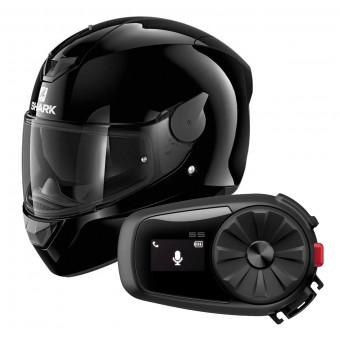 Full Face Shark Skwal 2.2 Blank BLK + Kit Bluetooth Sena 5S Solo