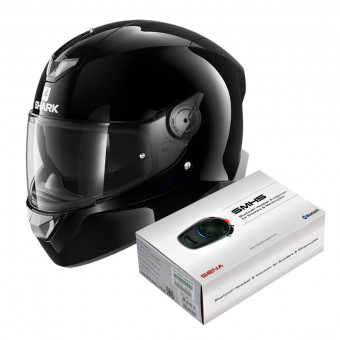 Full Face Shark Skwal 2.2 Blank BLK + Kit Bluetooth Sena SMH5