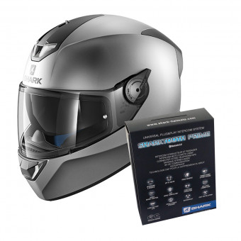 Full Face Shark Skwal 2.2 Blank Mat AMA + Kit Bluetooth Sharktooth Prime