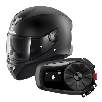 Full Face Shark Skwal 2.2 Blank Mat KMA + Kit Bluetooth Sena 5S Solo