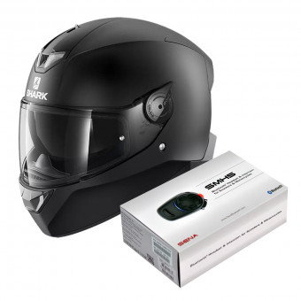 Full Face Shark Skwal 2.2 Blank Mat KMA + Kit Bluetooth Sena SMH5