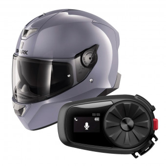 Full Face Shark Skwal 2.2 Blank S01 + Kit Bluetooth Sena 5S Solo