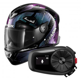 Full Face Shark Skwal 2.2 Venger KXK + Kit Bluetooth Sena 5S Solo
