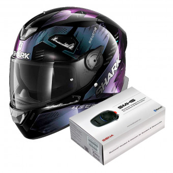 Full Face Shark Skwal 2.2 Venger KXK + Kit Bluetooth Sena SMH5