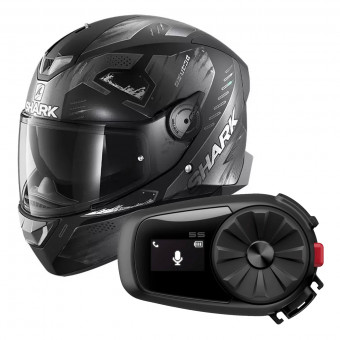 Full Face Shark Skwal 2.2 Venger Mat KAA + Kit Bluetooth Sena 5S Solo