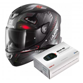 Full Face Shark Skwal 2.2 Venger Mat KAR + Kit Bluetooth Sena SMH5