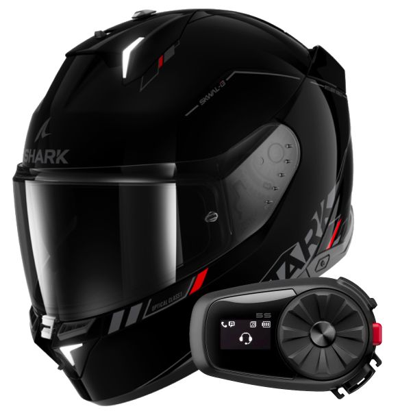 Full Face Shark Skwal i3 Blank SP KAR + Kit Bluetooth 5S