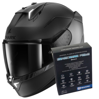 Full Face Shark Skwal i3 Blank SP Mat AKS + Kit Bluetooth Sharktooth Prime