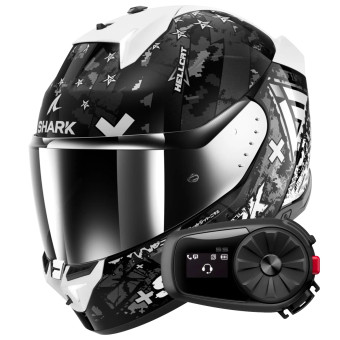 Full Face Shark Skwal i3 Hellcat KUS + Kit Bluetooth 5S Solo
