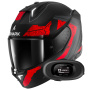 Casque Full Face Shark Skwal i3 Hellcat Mat KUR + Kit bluetooth 5R Lite Solo