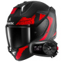 Casque Full Face Shark Skwal i3 Hellcat Mat KUR + Kit Bluetooth 5S Solo