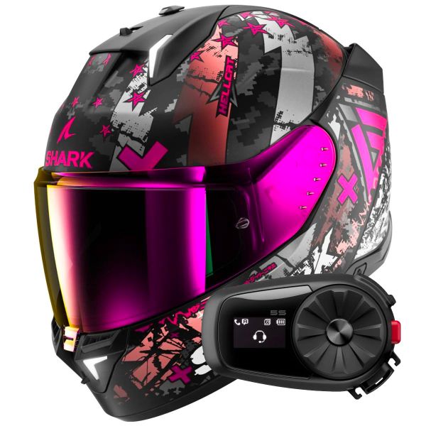 Full Face Shark Skwal i3 Hellcat Mat KUV + Kit Bluetooth 5S Solo Full Face Shark Skwal i3 Hellcat Mat KUV + Kit Bluetooth 5S Solo