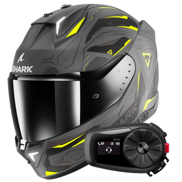 Full Face Shark Skwal i3 Linik AYK + Kit Bluetooth 5S