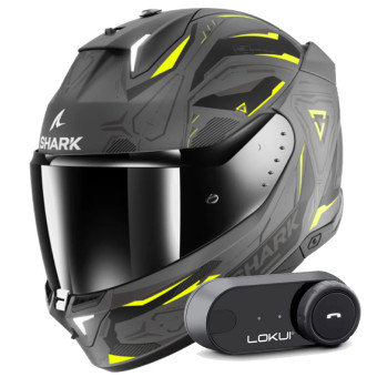 Full Face Shark Skwal i3 Linik AYK + Kit Bluetooth Lokui K30